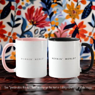 Merlot Wijn Grappig Citaat Trendy Zwarte Lettertyp Mok