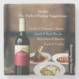 Merlot wijncombinaties/De keuken meester worden Stenen Onderzetter