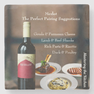Merlot wijncombinaties/De keuken meester worden Stenen Onderzetter