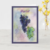 Merlot Wine Grape Wenskaart Kaart (Gele Bloem)