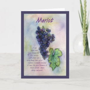 Merlot Wine Grape Wenskaart Kaart