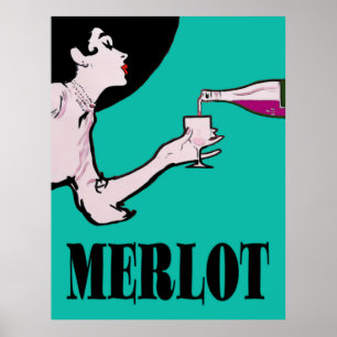 Merlot Wine Lady Posters