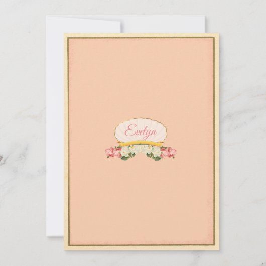 Mermaid 1er anniversaire invitation rose (Dos)