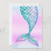 mermaid 1er anniversaire invitations fille (Dos)