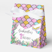 Mermaid 1st Birthday Bedankdoosjes (Voorkant Zijde)