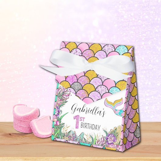 Mermaid 1st Birthday Bedankdoosjes