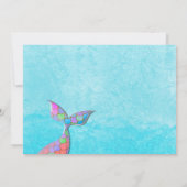 Mermaid 1st Birthday Foto Kaart (Achterkant)