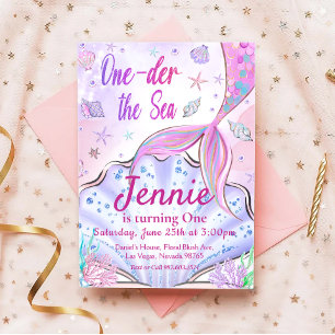 Mermaid 1st Birthday ONEder Zee Party Kaart