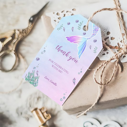 Mermaid 1st Birthday Party ONEder Zee Cadeaulabel