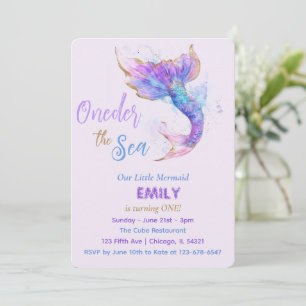 Mermaid 1st Birthday Party ONEder Zee Kaart