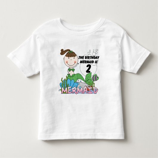 Mermaid 2e Anniversaire Tshirts et cadeaux (Devant)