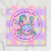 Mermaid 2e verjaardag: De verandering geeft Tekst  Bedankjes Labels (Voorkant)