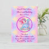 Mermaid 3rd Birthday-wijziging Geef tekst aan Pers Kaart (Staand voorkant)