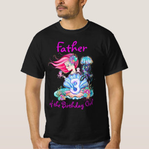 Mermaid 3rd Birthday-wijziging Geef tekst aan Pers T-shirt