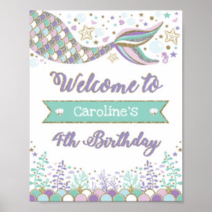 Mermaid 4e anniversaire Affiche de bienvenue sous 