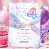 Mermaid 4e anniversaire Invitation Un FOUR Gettabl