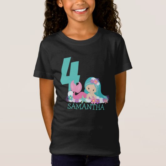 Mermaid 4e anniversaire Marina - De la mer T-shirt (Devant)