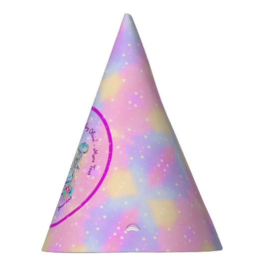 Mermaid 4th Birthday Change geeft Tekst aan Person Feesthoedjes (Rechts)