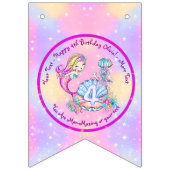 Mermaid 4th Birthday Change geeft Tekst aan Person Vlaggetjes (Derde vlag)