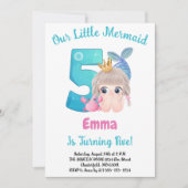 Mermaid 5e anniversaire fête Invitation (Devant)