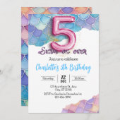 Mermaid 5e anniversaire Invitation (Devant / Derrière)