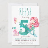 Mermaid 5e anniversaire Invitation (Devant)