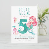 Mermaid 5e anniversaire Invitation (Debout devant)