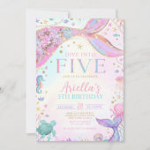 Mermaid 5Th Birthday Invitation (Devant)