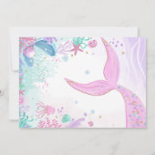 Mermaid 6e anniversaire Invitation photo (Dos)