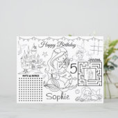 Mermaid Activity sheet, Mermaid Coloring page game (Staand voorkant)