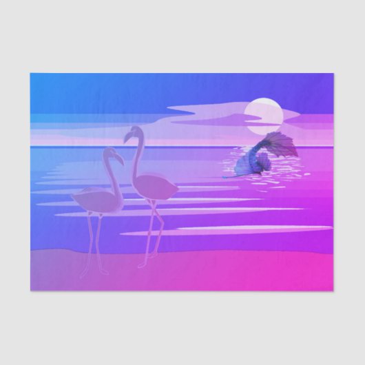 Mermaid and Flamingo Tissue Paper Tissuepapier (Voorkant)