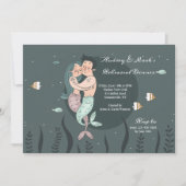 Mermaid and Her Man Invitation Kaart (Voorkant)