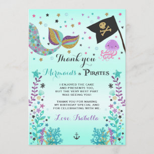 Mermaid and Pirate - Hartelijk dank voor uw kaart