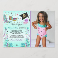 Mermaid and Pirate - Hartelijk dank voor uw kaart