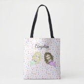 Mermaid and Snoep Sprinkles Personalized Canvas ta Draagtas (Voorkant)