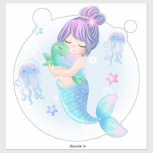 Mermaid and Turtles Sticker