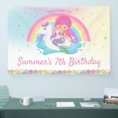 Mermaid and Unicorn Pool Birthday Welcome Spandoek (Beurs)