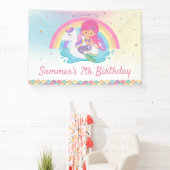 Mermaid and Unicorn Pool Birthday Welcome Spandoek (Insitu)