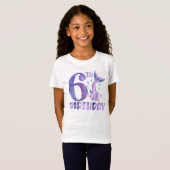 Mermaid Anniversaire 6e anniversaire T-shirt (Devant entier)