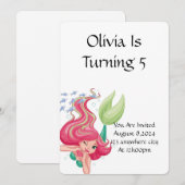 MERMAID ANNIVERSAIRE DE FÊTE INVITATION POUR LES F (Devant / Derrière)