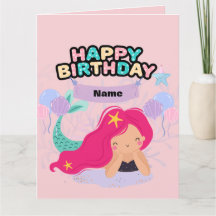 Mermaid Anniversaire Design - Carte cadeau sous-ma