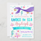 Mermaid Anniversaire Fête Invitation Mermaid (Devant)