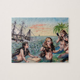 Mermaid  Antiek Magic Nautical Legpuzzel