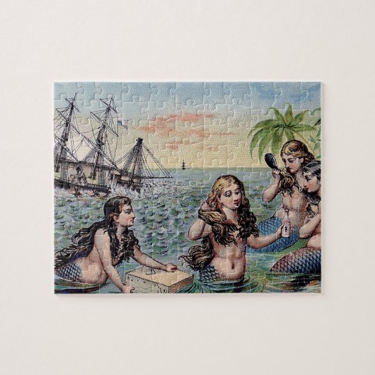 Mermaid  Antiek Magic Nautical Legpuzzel (Horizontaal)
