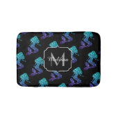 Mermaid aqua blue ombre Sparkles Monogram Badmat (Voorkant)