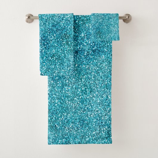 Mermaid Aqua Glitz Glitter        Bad Handdoek (Insitu)