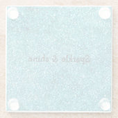 Mermaid Aqua Glitz Glitter Glazen Onderzetter (Achterkant)