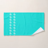 Mermaid Aqua Turquoise bleu et blanc (Serviette à main)