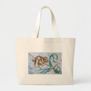 Mermaid Art Print van Tamara Kapan Grote Tote Bag