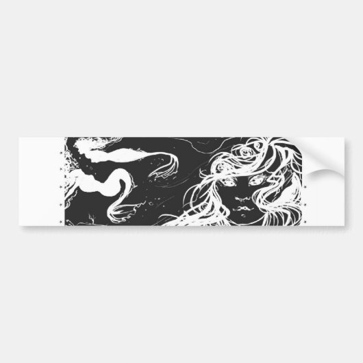 Mermaid b/w bumpersticker (Voorkant)